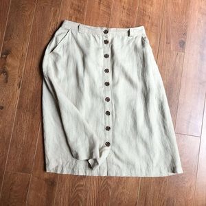 Christian Siriano linen midi skirt